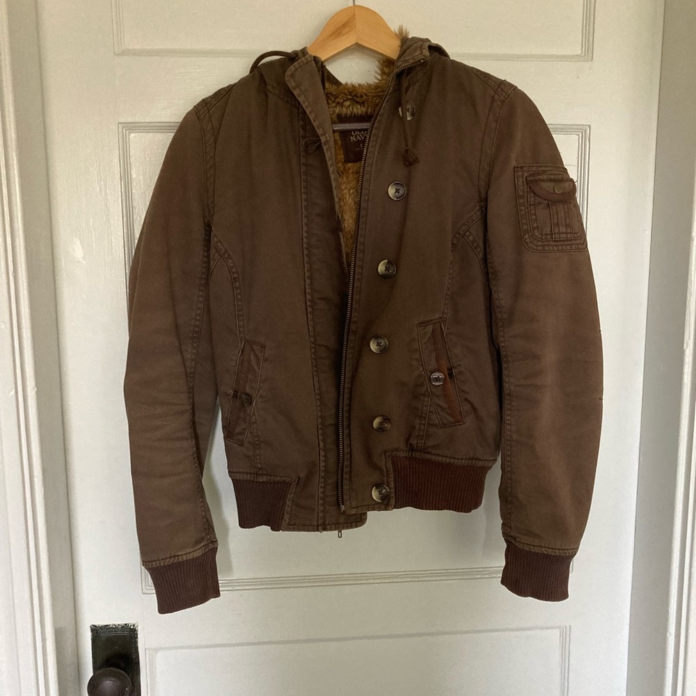 Old Navy Brown Bomber Jacket Casual Style